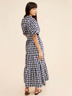 Anthropologie Somerset Maxi Shirt Dress with Modern Print.